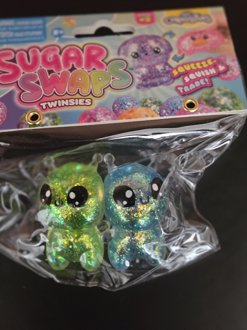 Sugar Swaps Twinsies Glitter Squeeze Toy - Green & Blue